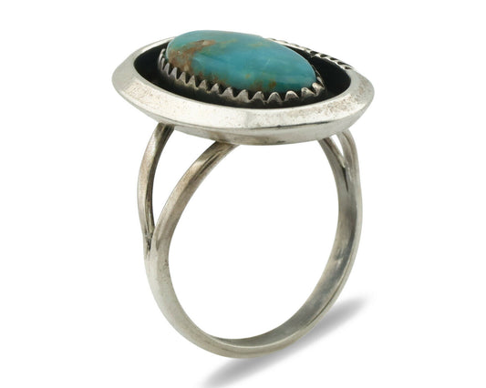 Navajo Ring .925 Silver Arizona Turquoise Native American Artist Handmade C.80's