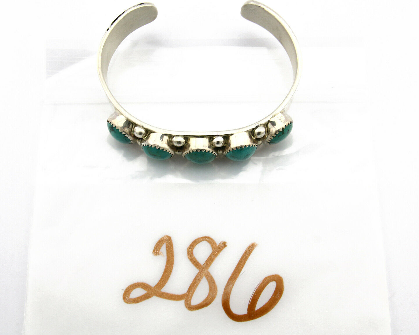 Navajo Bracelet .925 Silver Natural Turquoise Signed C Jones C.80's