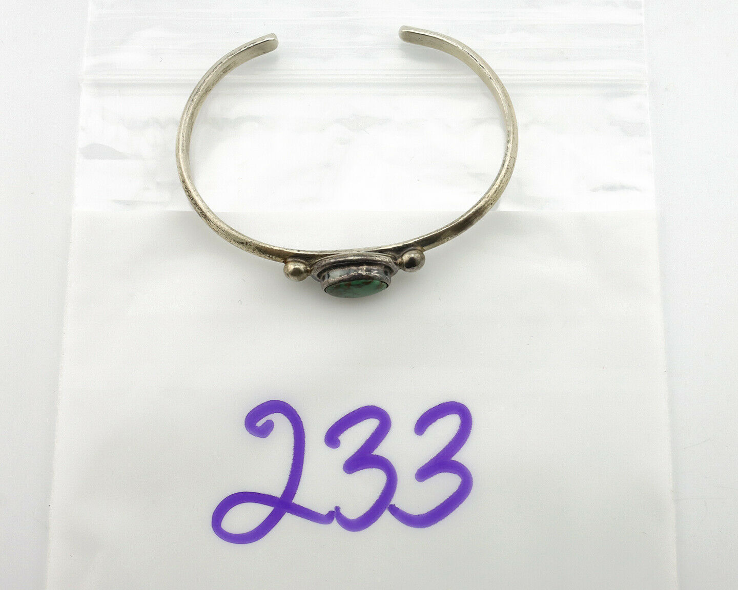 Navajo Bracelet .925 Silver Royston Turquoise Native American Artist C.90's