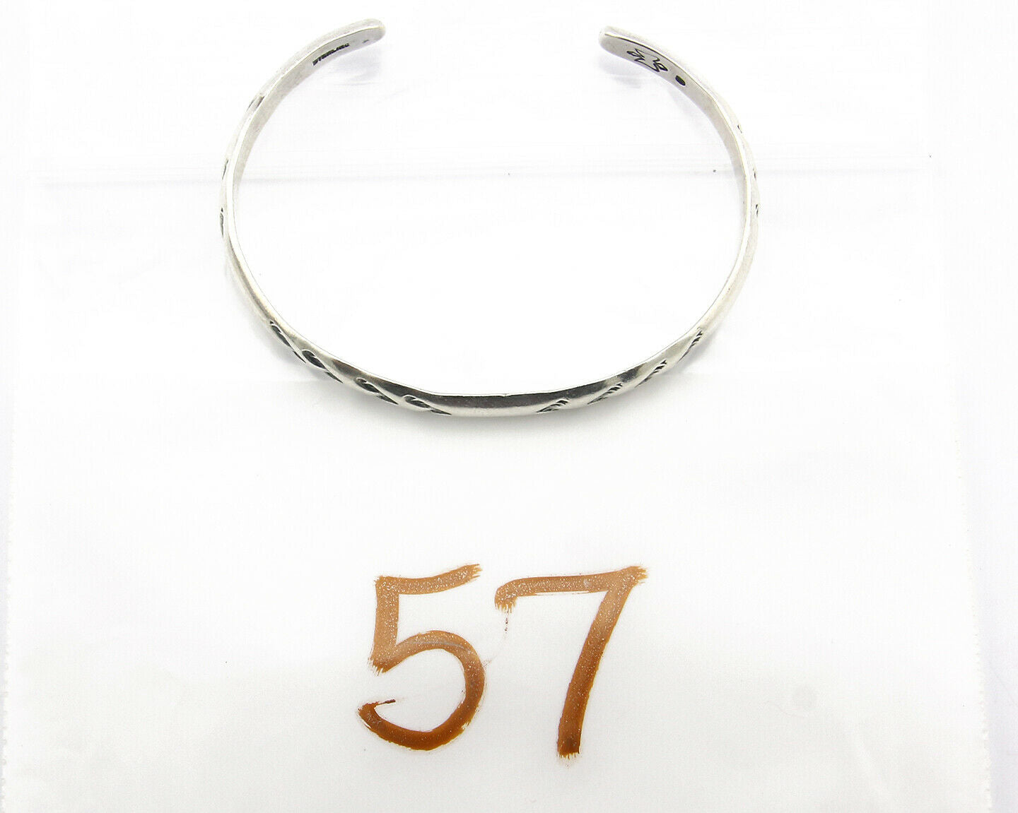 Navajo Bracelet .925 Silver Hand Stamped Arrow Head Artist Montoya C.80's