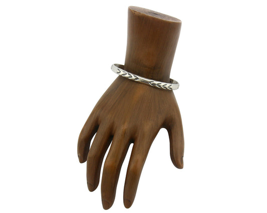 Navajo Bracelet .925 Silver Hand Stamped Arrow Head Artist Montoya C.80's