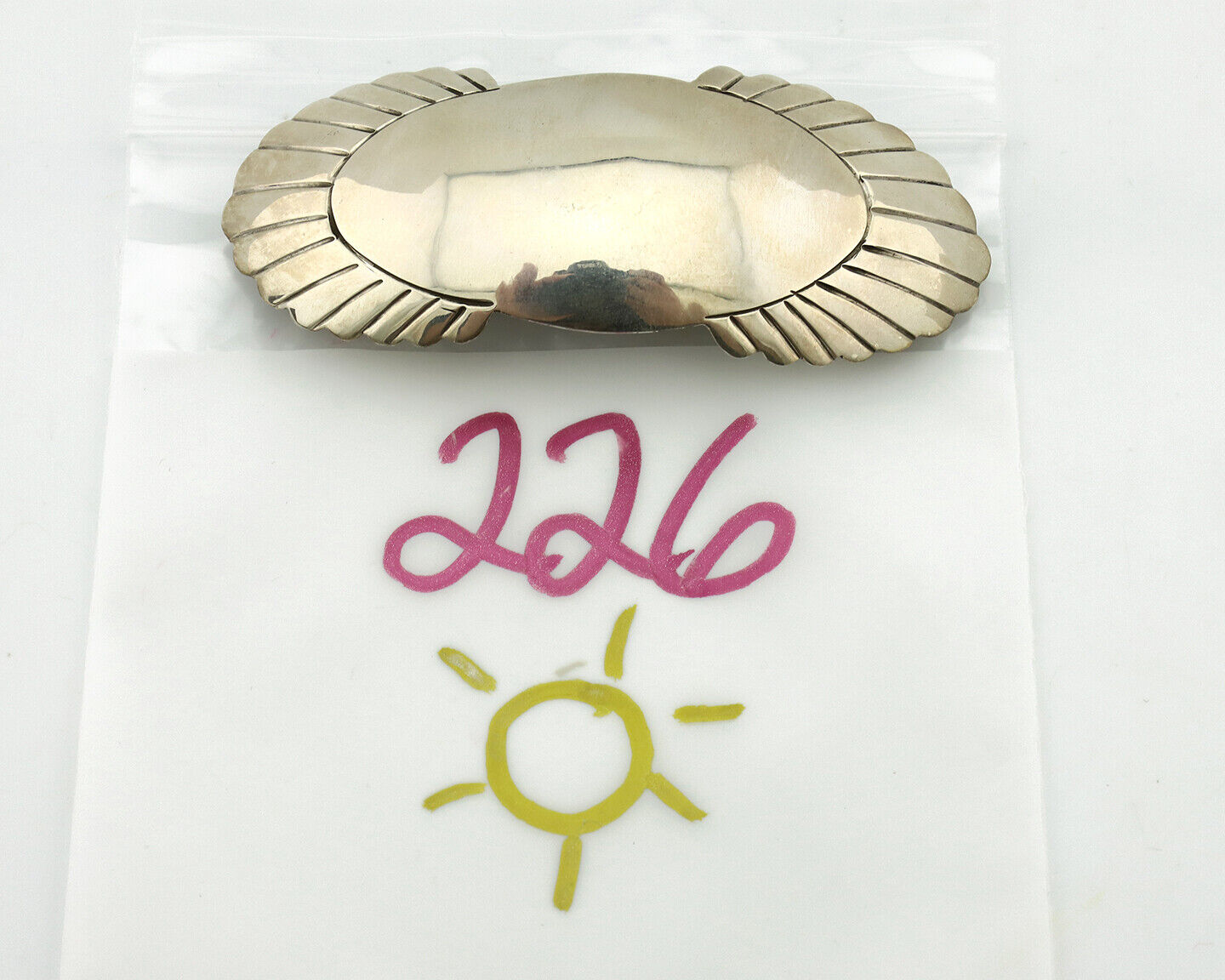 Women's Navajo Hair Clip Barrette .925 Silver Hand Stamped Artist C Montoya C80s