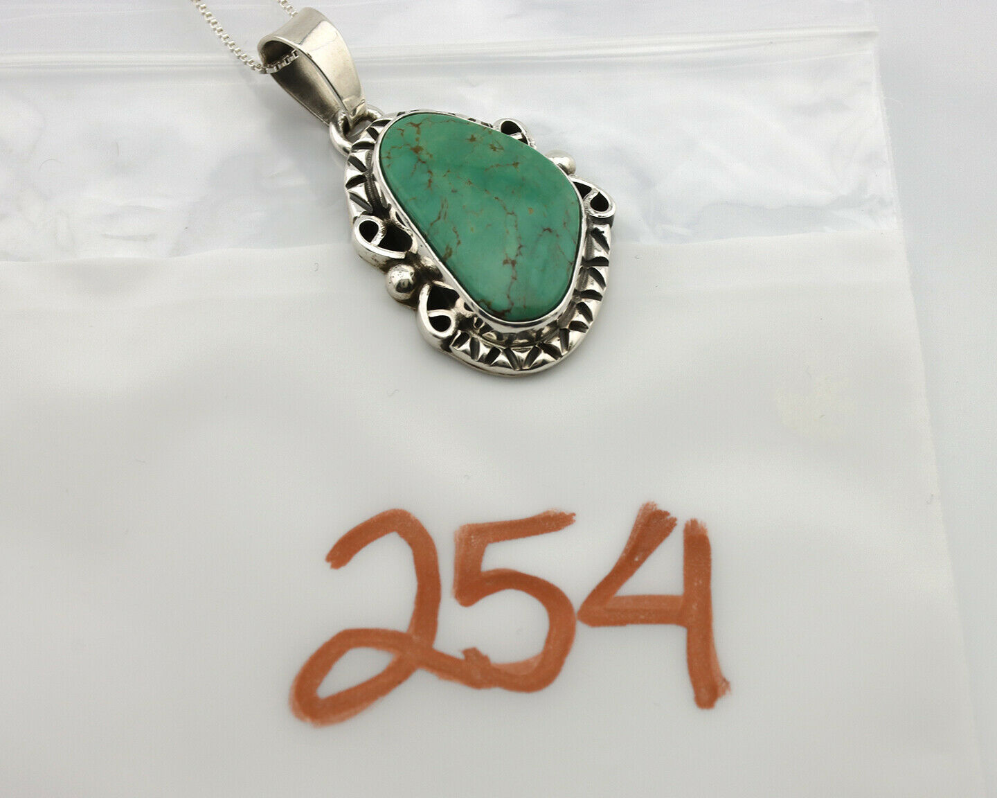 Navajo Pendant .925 Silver Kingman Turquoise Artist Signed Gecko C.80's