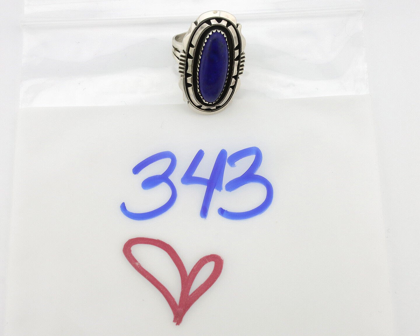 Navajo Ring 925 Silver Natural Lapis Lazuli Artist Signed William Denetdale C80s