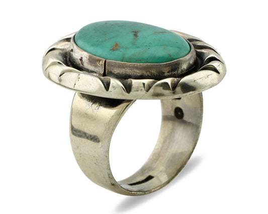 Navajo Ring 925 Silver Turquoise Mountain Artist Signed C Montoya C.80's