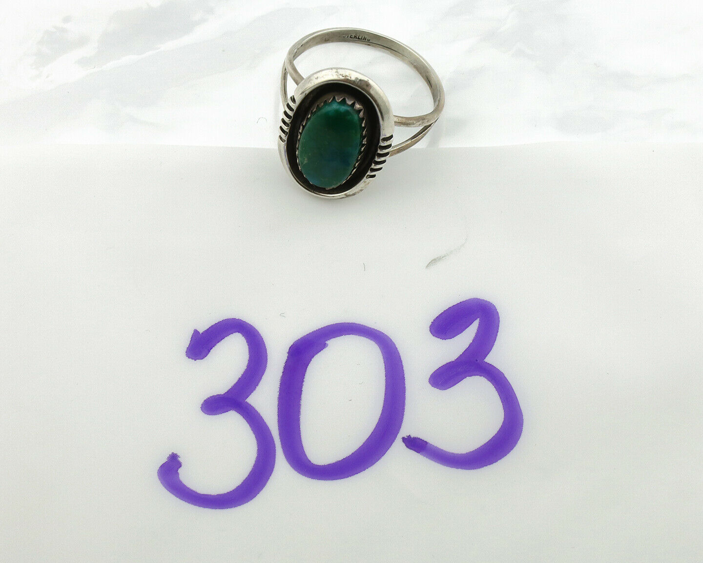 Navajo Ring .925 Silver Royston Turquoise Native American Artist Handmade C.80's
