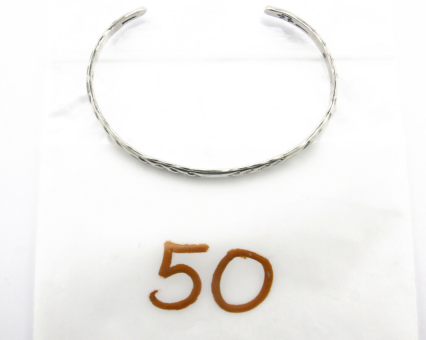 Navajo Bracelet .925 Silver Hand Stamped Arrow Head Artist I Montoya C.80's