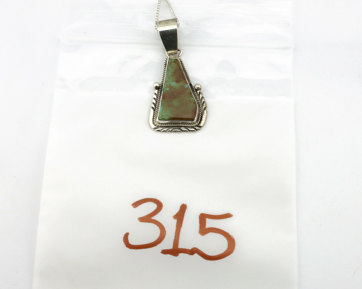 Navajo Pendant .925 Silver Royston Turquoise Artist Signed BKF C.80's