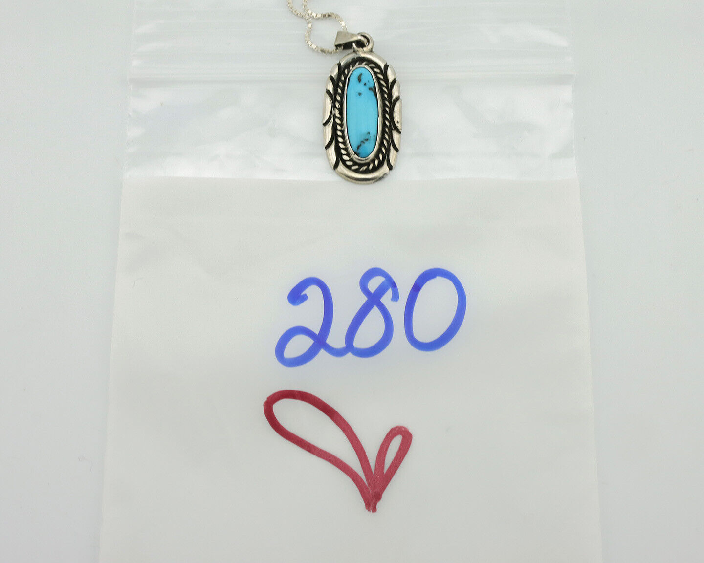 Navajo Necklace 925 Silver Sleeping Beauty Turquoise Signed M Montoya C.80's