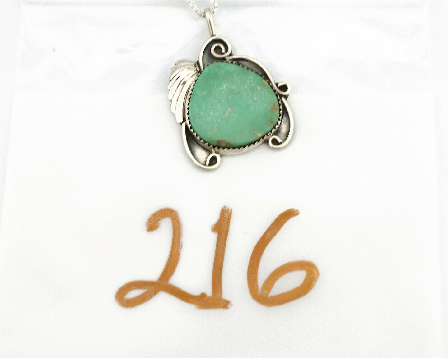 Navajo Necklace .925 Silver Kingman Turquoise Native Artist C.1980's