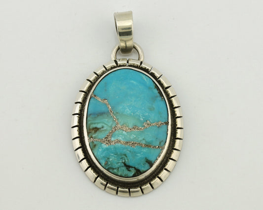 Navajo Necklace .925 Silver Turquoise Native American Artist C.1980's