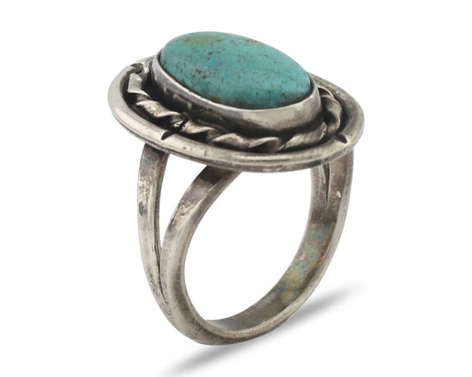 Navajo Handmade Ring 925 Silver Southwest Turquoise Native Artist C.80's