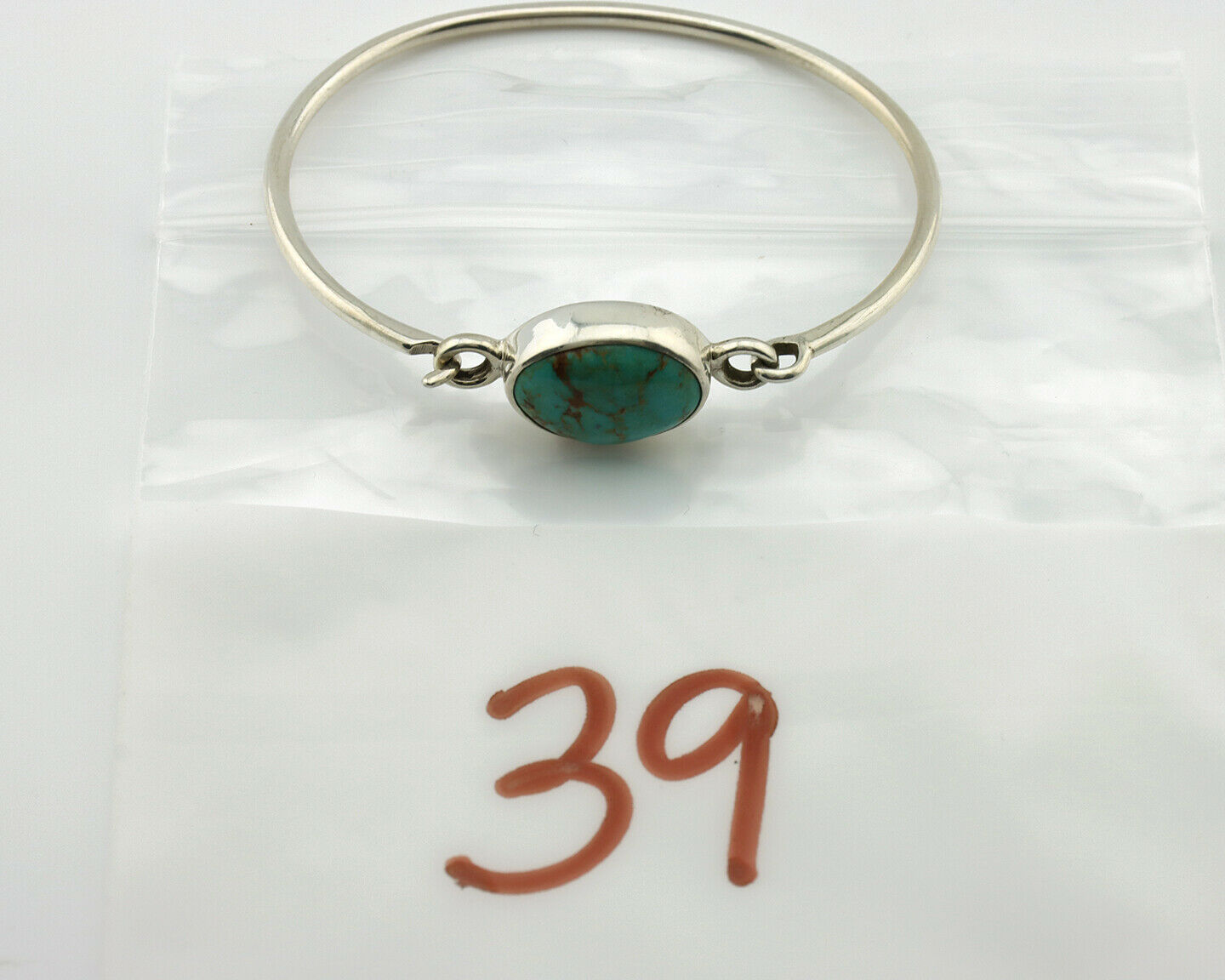 Navajo Bracelet .925 Silver Blue Arizona Turquoise Native American Artist C.90's