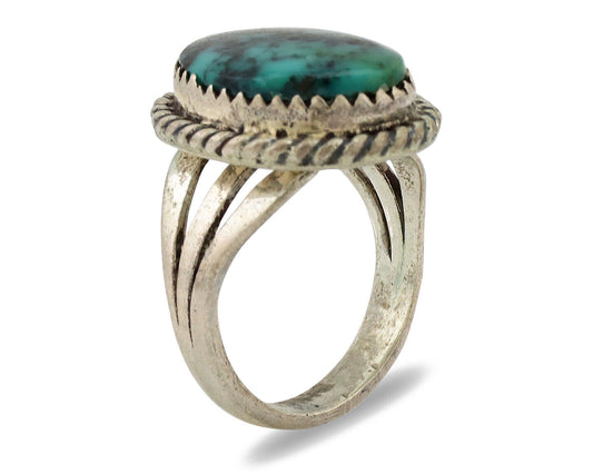Navajo Ring .925 Silver Natural Turquoise Native American Artist C.1980's
