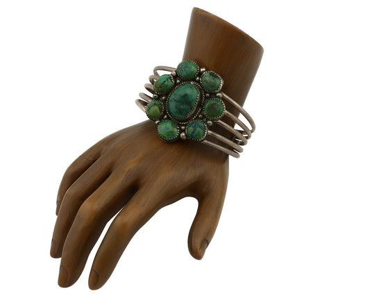 Navajo Bracelet .925 Silver Royston Turquoise Native American Artist C.80's