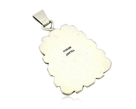 C. 1980 Navajo Artist TALHAT Natural Blue Gem Turquoise Pendant