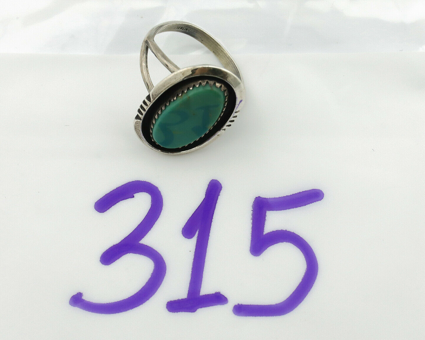 Navajo Ring .925 Silver Blue Turquoise Native American Artist Handmade C.80's