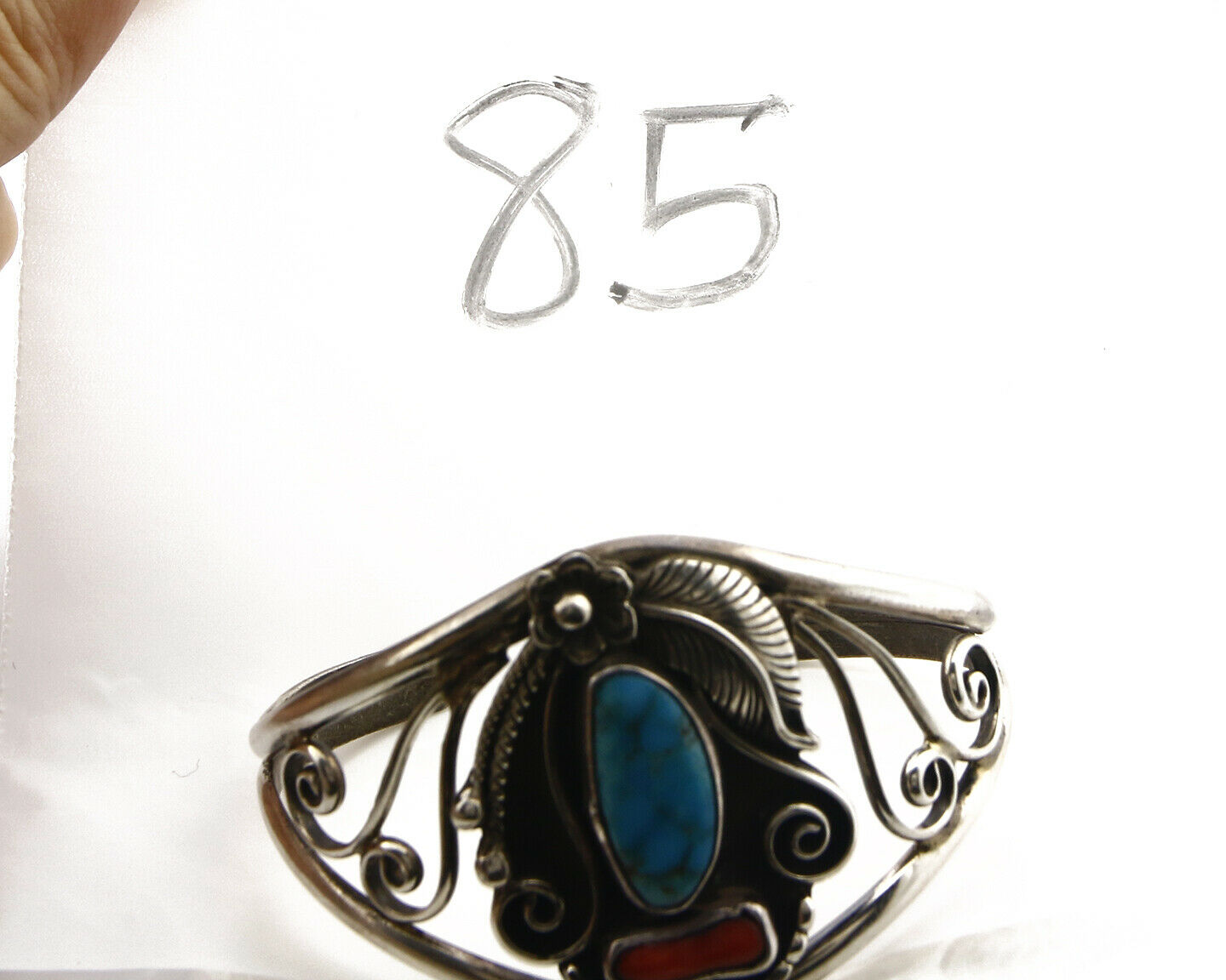 Women's Navajo Bracelet .925 Silver Color & Turquoise Signed D & J Clark C.70's