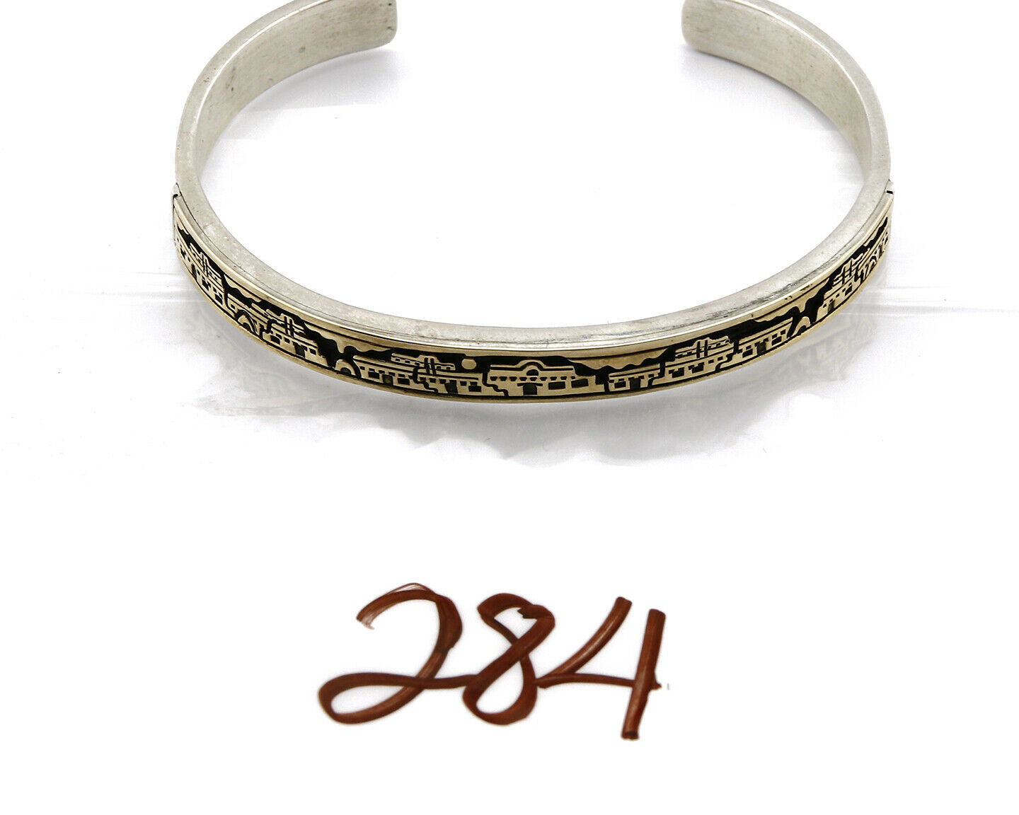 Women's Navajo Bracelet 14k SOLID Gold & .925 Silver Artist MM Rogers & Begay