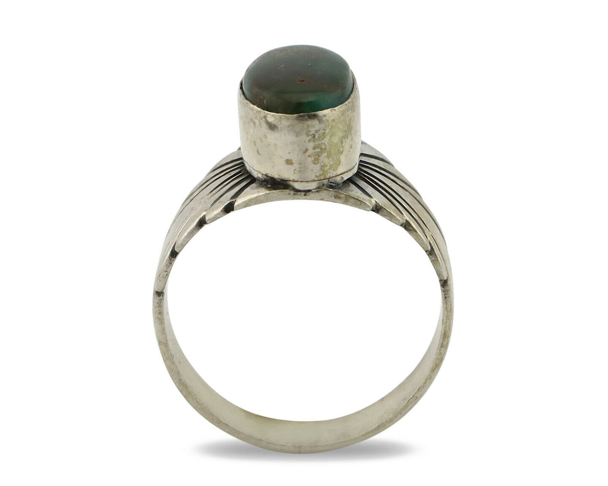 Navajo Ring .925 Silver Royston Turquoise Artist Signed Apache C.80's