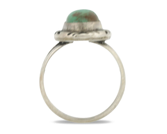 Navajo Ring .925 Silver Natural Mined Turquoise Native Artist C.80's