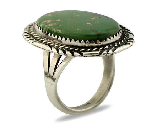 Navajo Ring .925 Silver Royston Turquoise Artist Signed M Begay C.80's