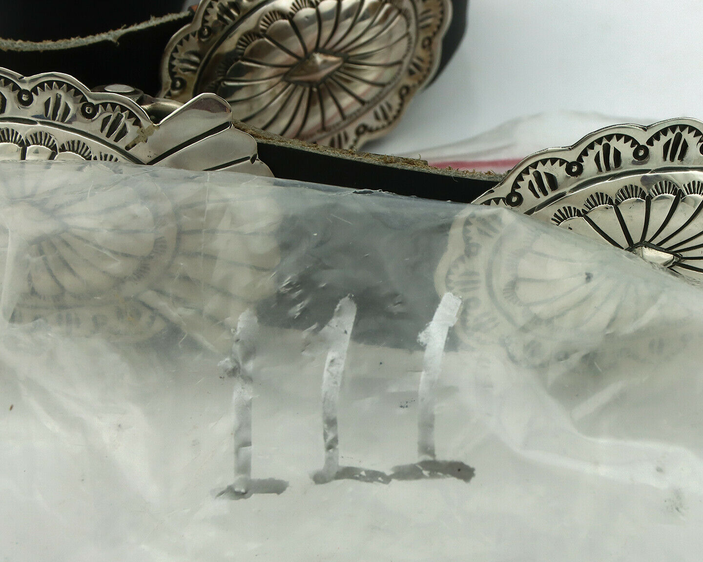 Navajo Concho Belt .925 Silver Hand Stamped Signed Marcella James C.80's