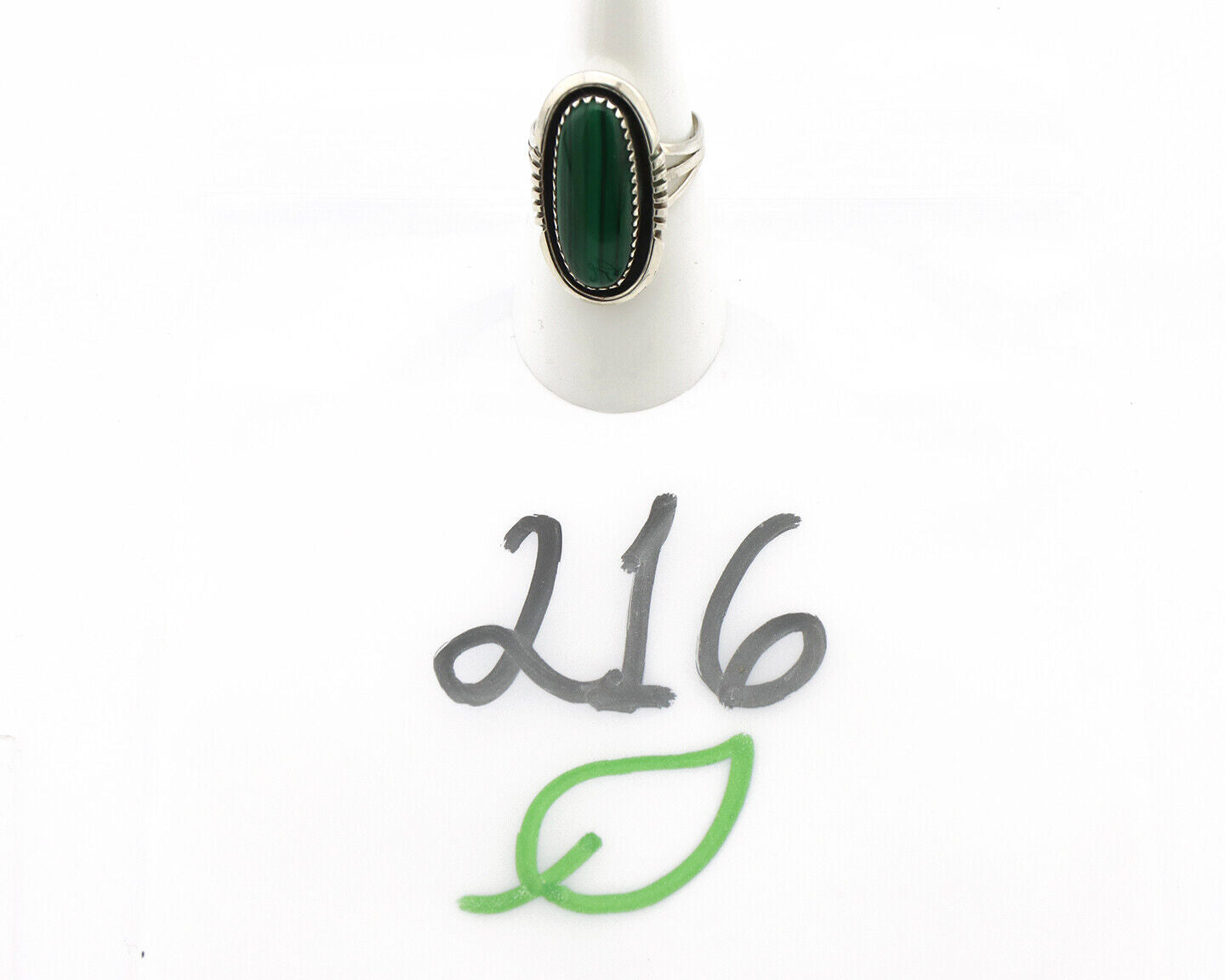 Navajo Ring 925 Silver Natural Malachite Artist Signed William Denetdale C.80's