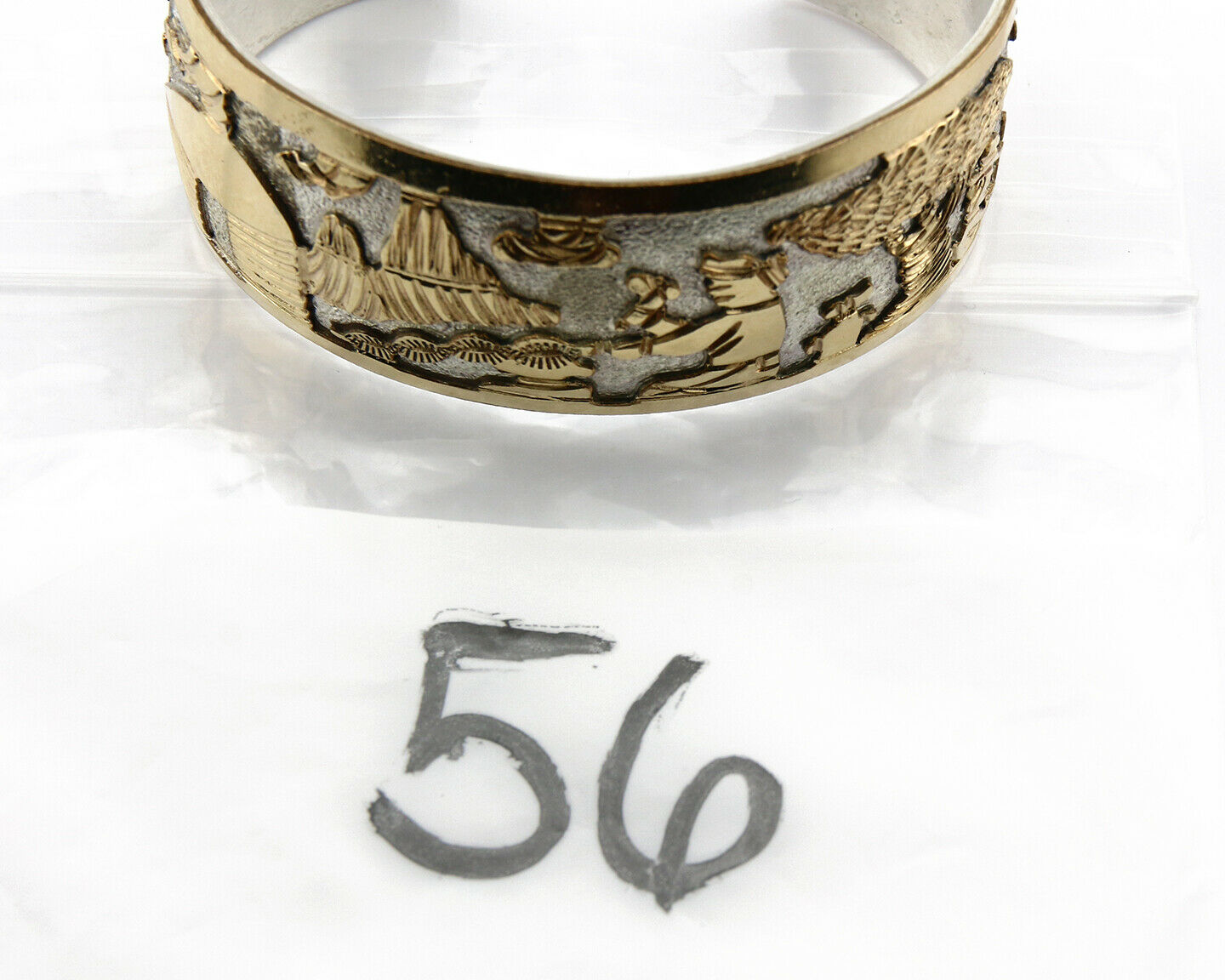 Navajo Bracelet Pictograph Landscape SOLID .925 Silver & 12K GF Artist Signed B