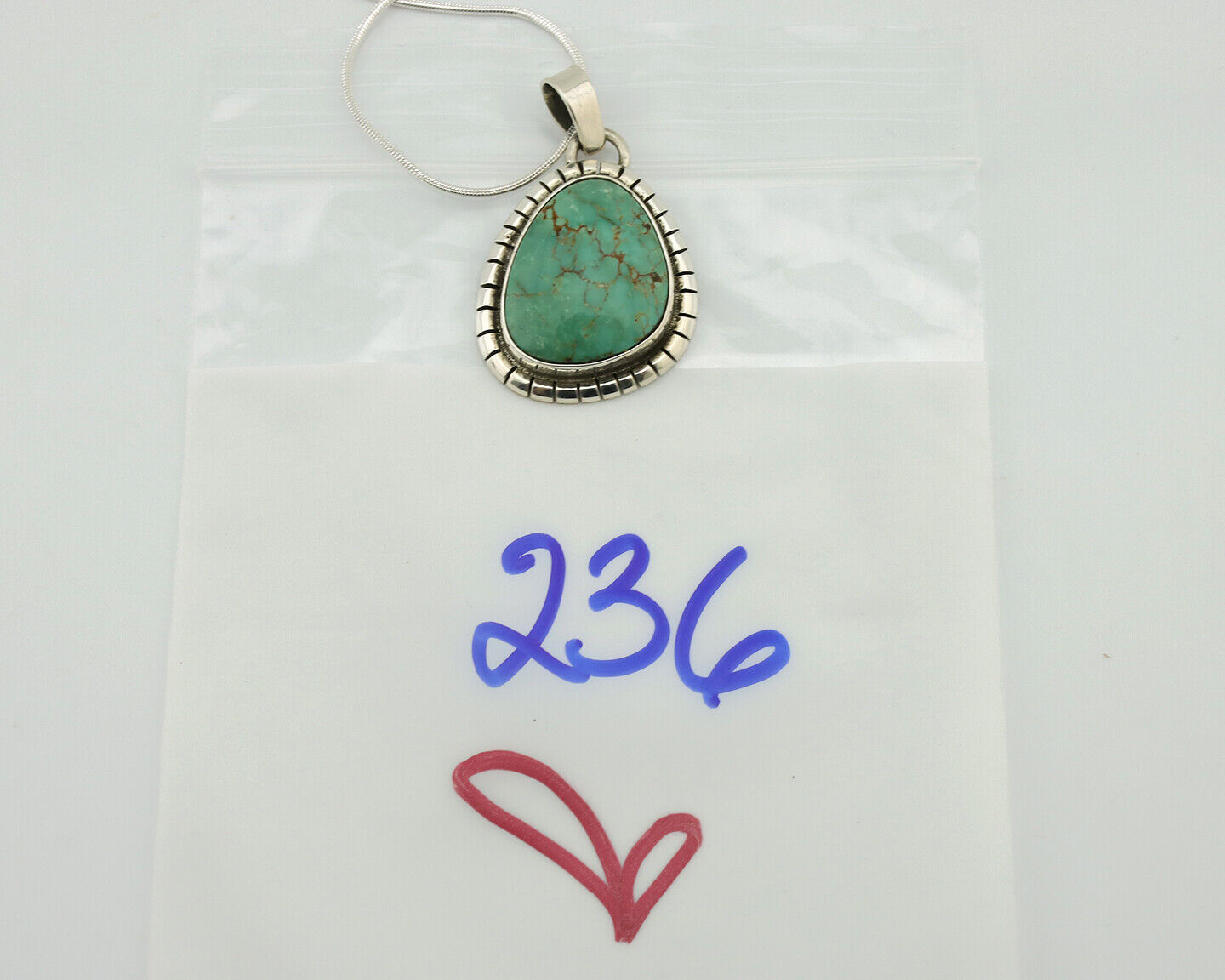 Navajo Necklace .925 Silver Turquoise Native American Artist C.1980's