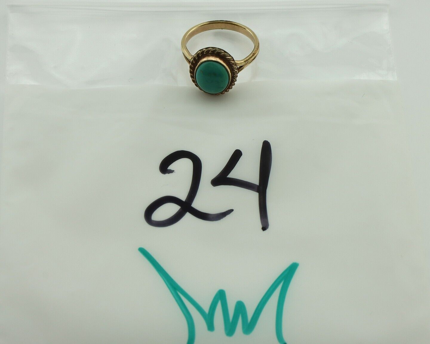 Navajo Ring .925 Silver Royston Turquoise Native American Artist C.80's