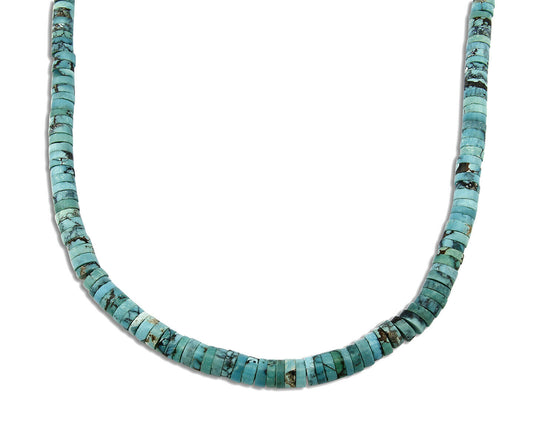 Women's Navajo Necklace .925 Silver Blue Arizona Turquoise & Natural Corals
