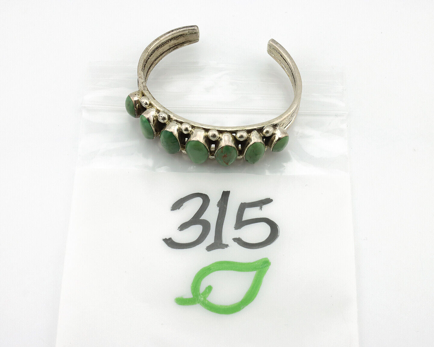 Women's Navajo .925 Silver Turquoise Mountain Signed Artist CW C.80's