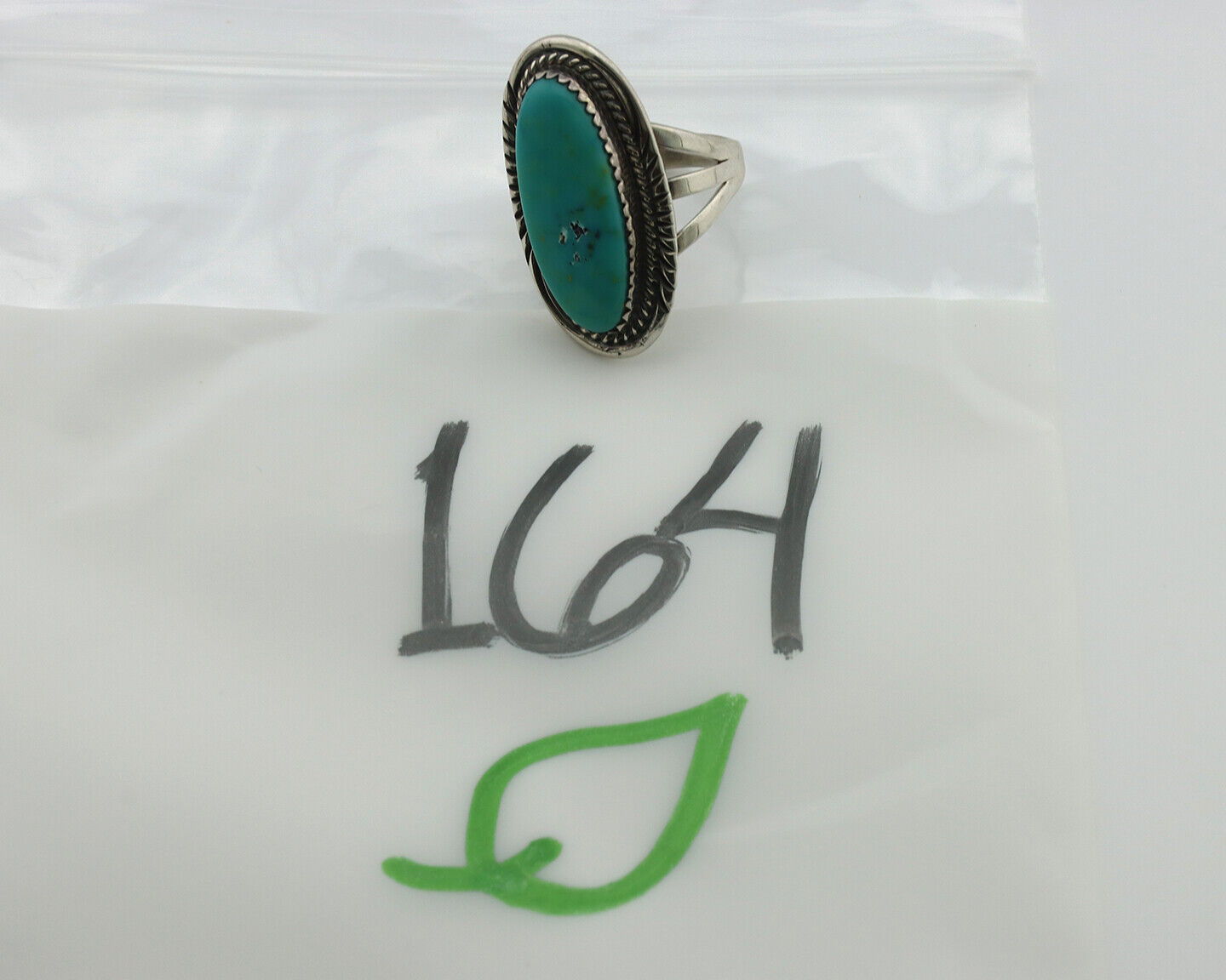 Navajo Ring 925 Silver Natural Blue Turquoise Artist Native C.80's