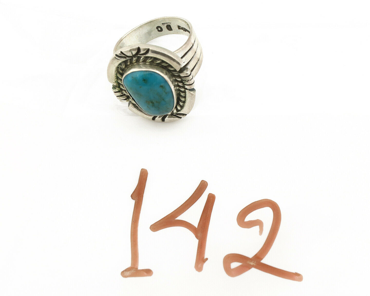 Navajo Ring .925 Silver Turquoise Mountain Artist William Denetdale C.80's