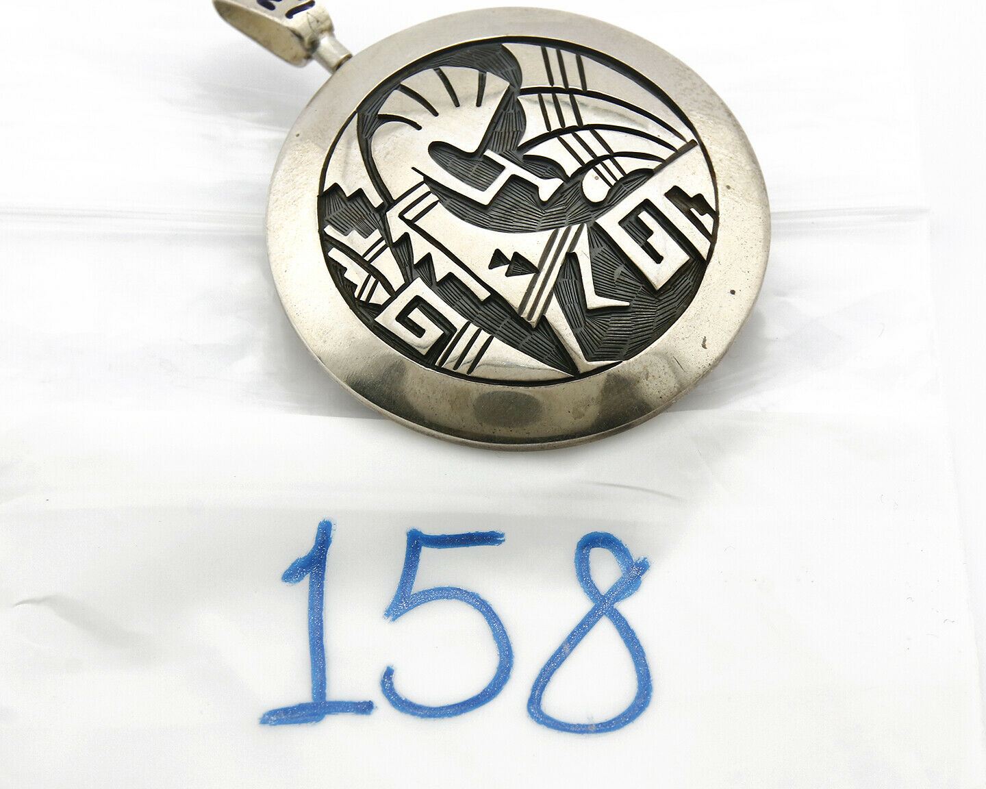 Navajo Spinner Pictograph Spinner Signed Artist CW .925 SOLID Silver Circa 80's