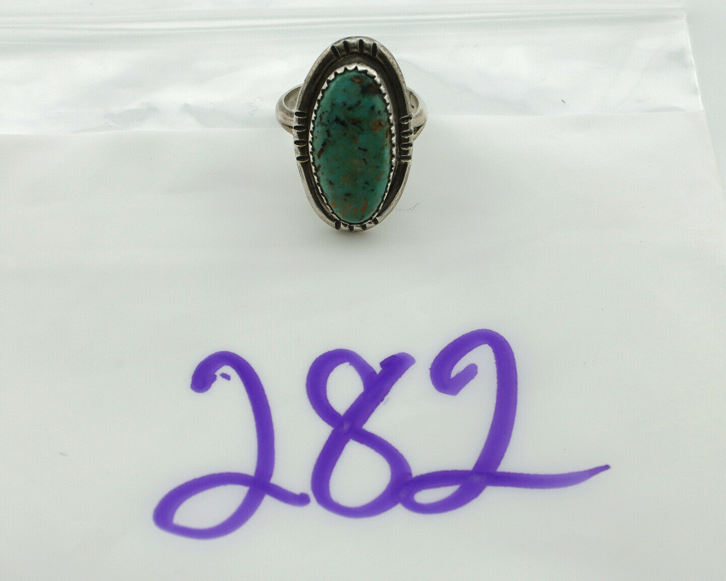 Navajo Ring .925 Silver Arizona Turquoise Native American Artist Handmade C.80's