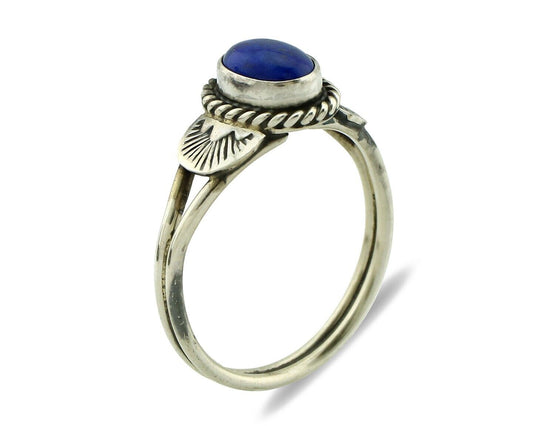 Navajo Ring 925 Silver Natural Royal Blue Lapis Lazuli Native Artist C.80's