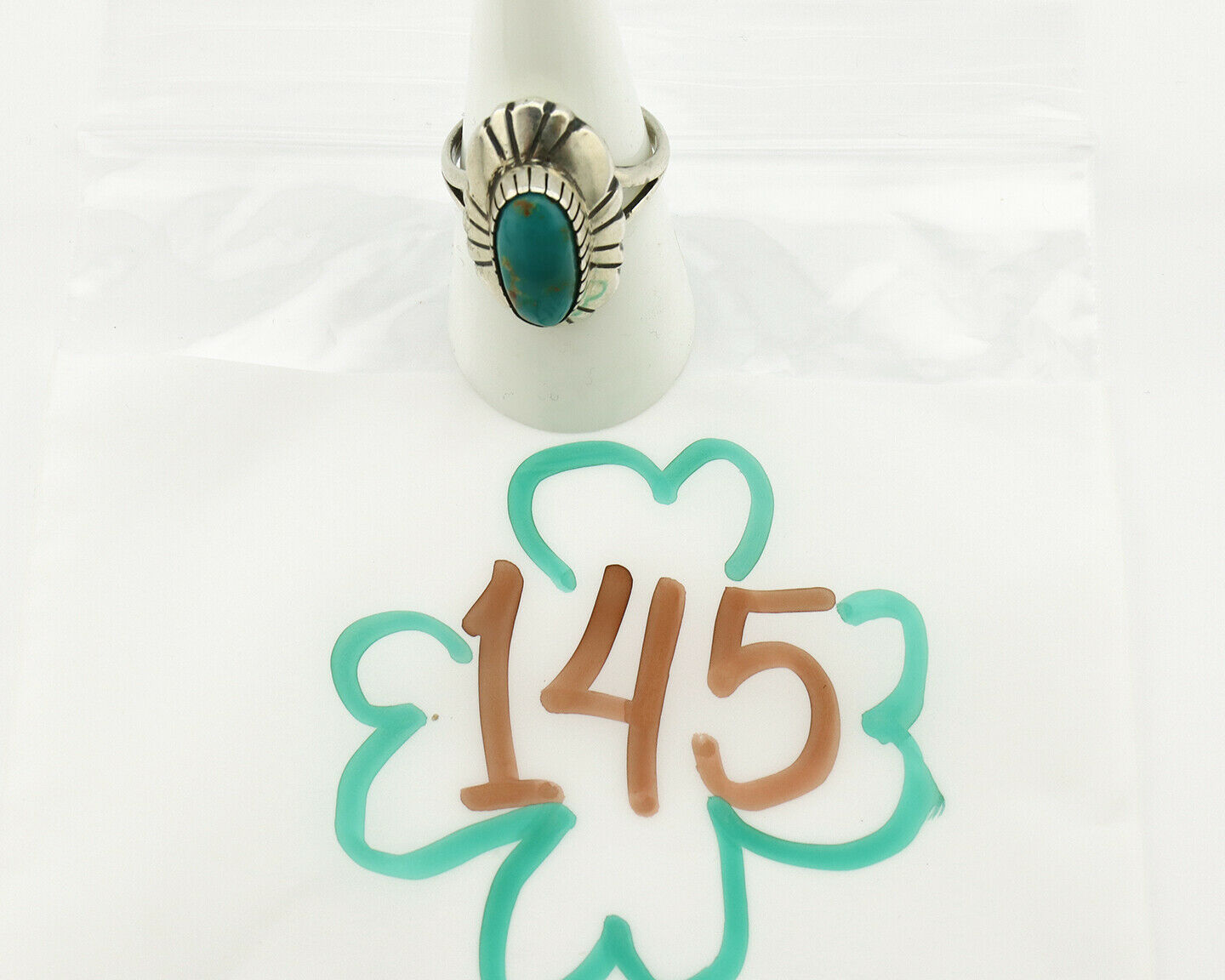 Navajo Ring .925 Silver Arizona Turquoise Signed M Montoya C.80's