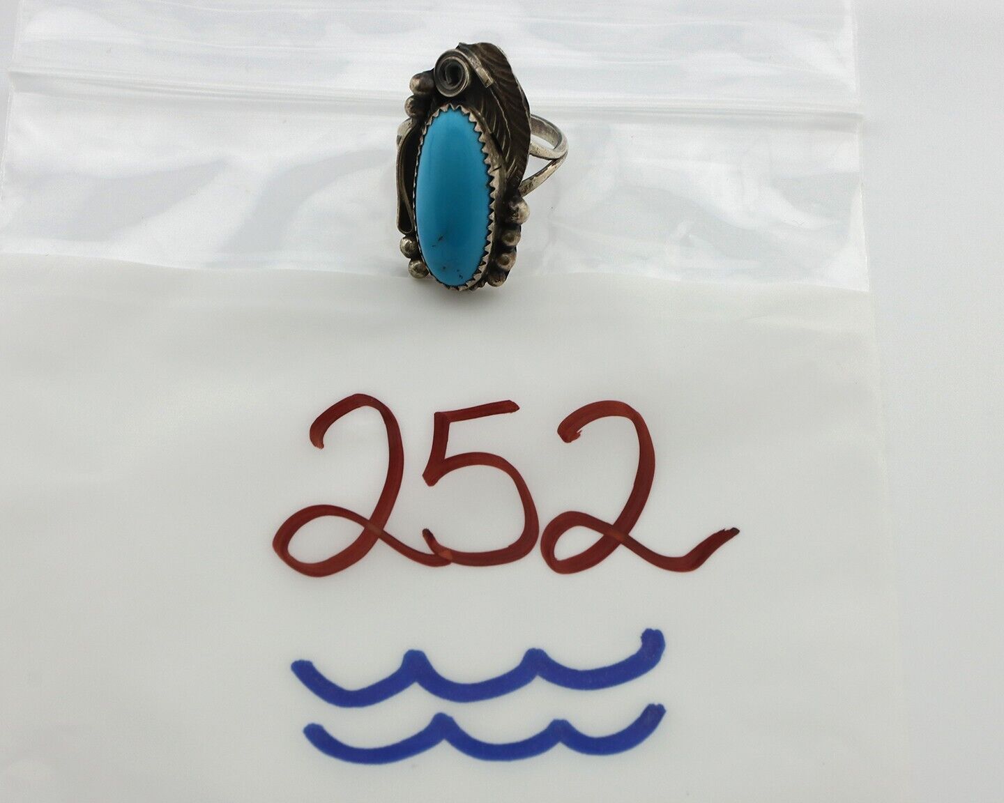 Navajo Ring 925 Silver Natural Morenci Turquoise Artist Signed Justin Morris C80