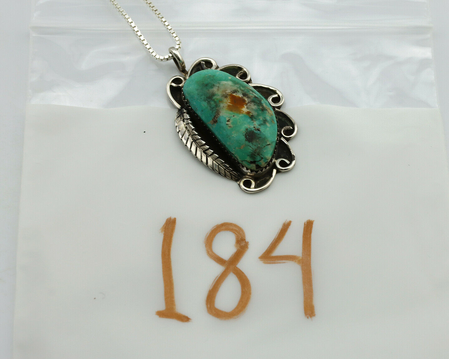 Navajo Necklace .925 Silver Southwest Turquoise Signed JR C.1980's