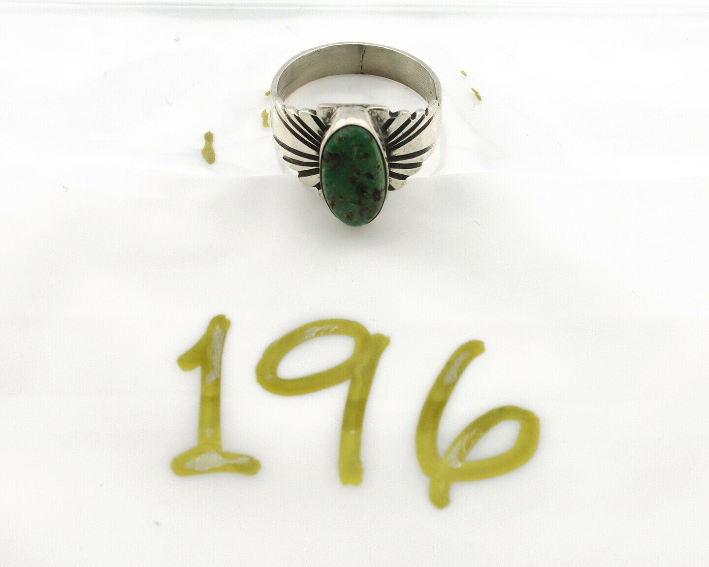 Navajo Ring .925 Silver Blue Green Arizona Turquoise Artist Signed Apache C.80's