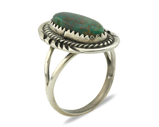 Navajo Ring .925 Silver Turquoise Mountain Native American Artist C.1980's