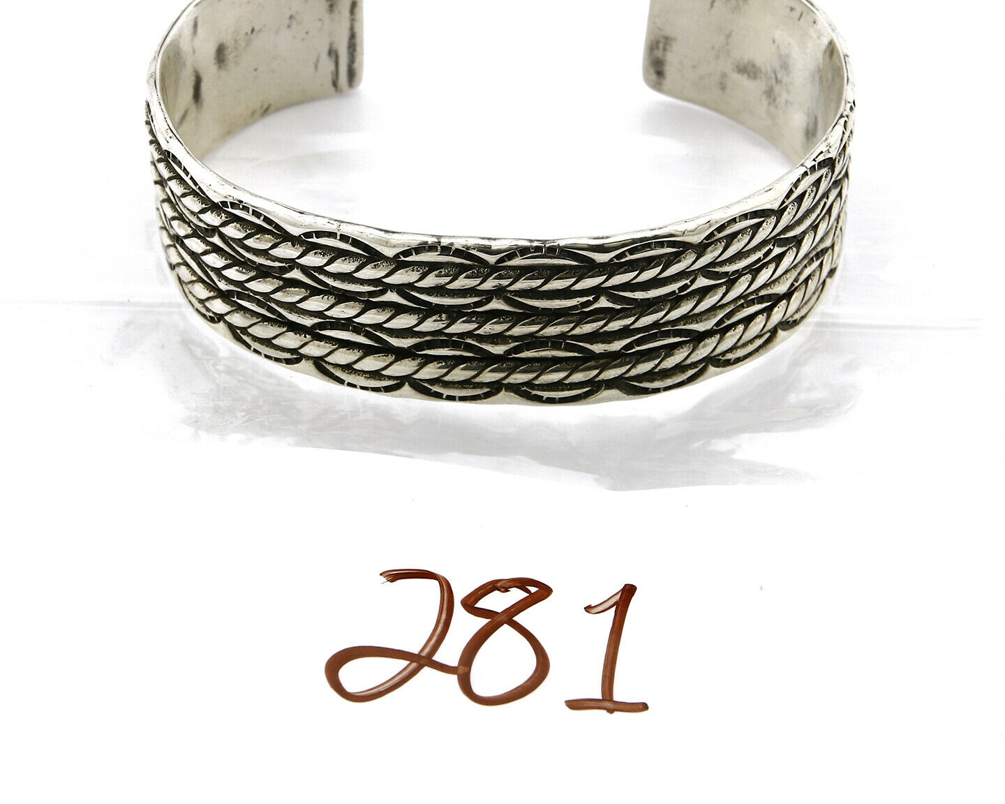 Women's Navajo Bracelet .925 Silver Handmade Cuff Signed Montoya C.1980's