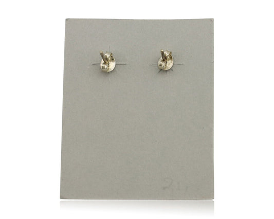 Navajo Earrings 925 Silver Natural Denim Lapis Native American Earrings C.80's