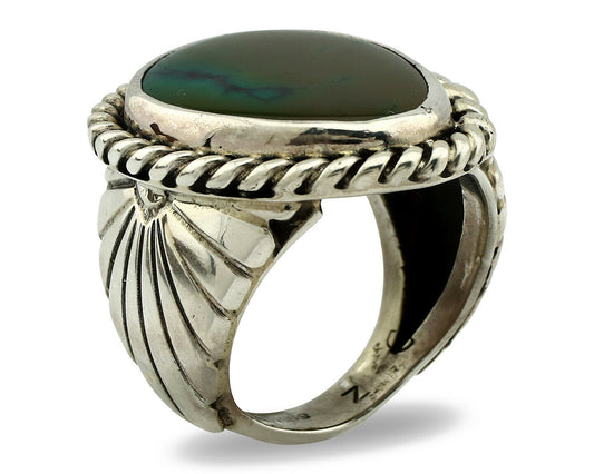 Navajo Ring .925 Silver Royston Turquoise Artist Signed DZ C.80's