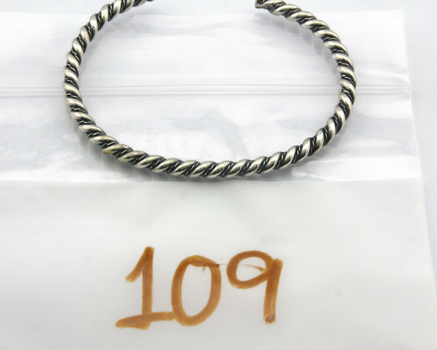 Navajo Bracelet .925 SOLID Silver Handmade Artist Tahe Circa Late 1980's