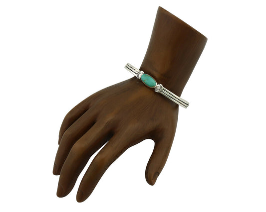 Women's Navajo .925 Silver Kingman Turquoise Artist Inca MFG Circa 1990's