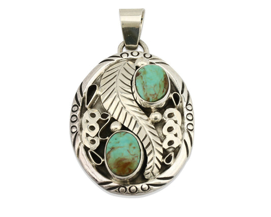 Navajo Necklace .925 Silver Kingman Turquoise Native American C.80's
