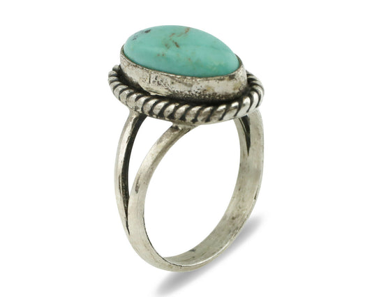 Navajo Ring .925 Silver Arizona Turquoise Native American Artist Handmade C.80's